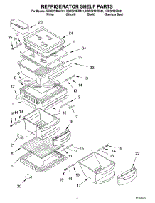 03 - Refrigerator Shelf parts for Kitchenaid Refrigerator KSRS27IKBL01 from AppliancePartsPros.com