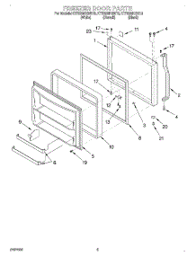 03 - Freezer Door parts for Kitchenaid Refrigerator KTRS25KGWH3 from AppliancePartsPros.com
