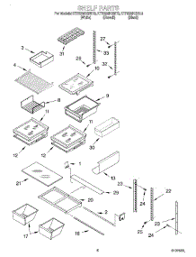 04 - Shelf parts for Kitchenaid Refrigerator KTRS25KGWH3 from AppliancePartsPros.com