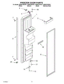 07 - Freezer Door parts for Kitchenaid Refrigerator KSRS27IKBT01 from AppliancePartsPros.com