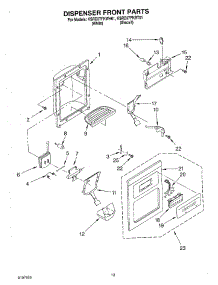 08 - Dispenser Front parts for Kitchenaid Refrigerator KSRD27FKWH01 from AppliancePartsPros.com