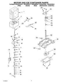 05 - Motor And Ice Container parts for Kitchenaid Refrigerator KSRS25IKBL01 from AppliancePartsPros.com