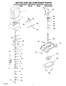 05 - Motor And Ice Container parts for Kitchenaid Refrigerator KSRS27IKWH01 from AppliancePartsPros.com