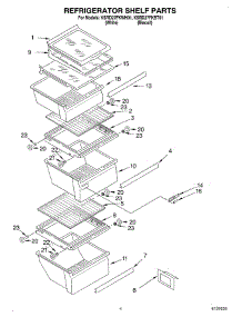 03 - Refrigerator Shelf parts for Kitchenaid Refrigerator KSRD27FKBT01 from AppliancePartsPros.com