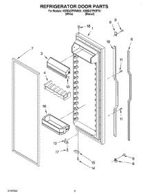 06 - Refrigerator Door parts for Kitchenaid Refrigerator KSRD27FKBT01 from AppliancePartsPros.com