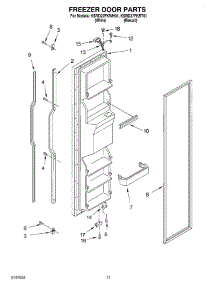 07 - Freezer Door parts for Kitchenaid Refrigerator KSRD27FKBT01 from AppliancePartsPros.com
