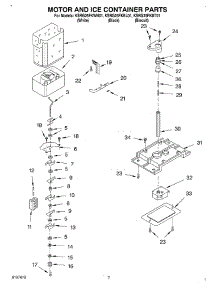 05 - Motor And Ice Container parts for Kitchenaid Refrigerator KSRG25FKBL01 from AppliancePartsPros.com