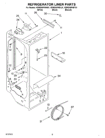 02 - Refrigerator Liner parts for Kitchenaid Refrigerator KSRG25FKWH01 from AppliancePartsPros.com