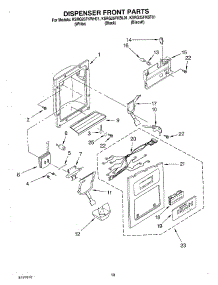 08 - Dispenser Front parts for Kitchenaid Refrigerator KSRG25FKWH01 from AppliancePartsPros.com