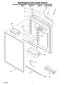 04 - Refrigerator Door parts for Kitchenaid Refrigerator KTRC22EKWH00 from AppliancePartsPros.com
