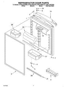 04 - Refrigerator Door parts for Kitchenaid Refrigerator KTRC19KKWH00 from AppliancePartsPros.com