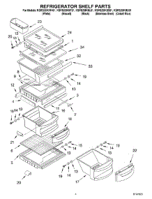 03 - Refrigerator Shelf parts for Kitchenaid Refrigerator KSRS25IKBU01 from AppliancePartsPros.com