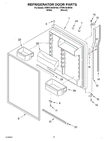 04 - Refrigerator Door parts for Kitchenaid Refrigerator KTRP21KKWH00 from AppliancePartsPros.com