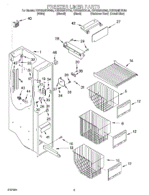 04 - Freezer Liner parts for Kitchenaid Refrigerator KSRS25IKWH00 from AppliancePartsPros.com