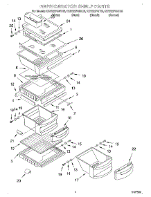03 - Refrigerator Shelf parts for Kitchenaid Refrigerator KSRS22FGBT05 from AppliancePartsPros.com