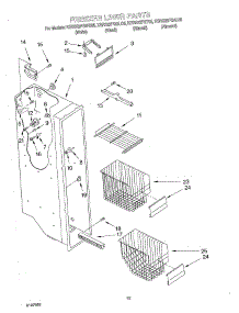 09 - Freezer Liner parts for Kitchenaid Refrigerator KSRS22FGAL05 from AppliancePartsPros.com