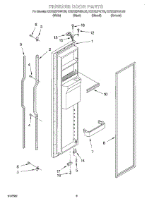 06 - Freezer Door parts for Kitchenaid Refrigerator KSRS22FGBL05 from AppliancePartsPros.com