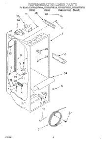 02 - Refrigerator Liner parts for Kitchenaid Refrigerator KSRB22FHBL05 from AppliancePartsPros.com