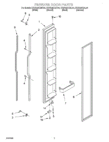 05 - Freezer Door parts for Kitchenaid Refrigerator KSRS22KGBT04 from AppliancePartsPros.com