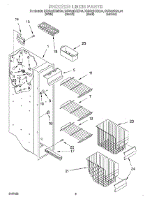 06 - Freezer Liner parts for Kitchenaid Refrigerator KSRS22KGBT04 from AppliancePartsPros.com