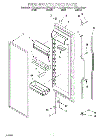 04 - Refrigerator Door parts for Kitchenaid Refrigerator KSRS22KGBL04 from AppliancePartsPros.com