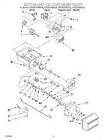 04 - Motor And Ice Container parts for Kitchenaid Refrigerator KSRB22FHBT05 from AppliancePartsPros.com
