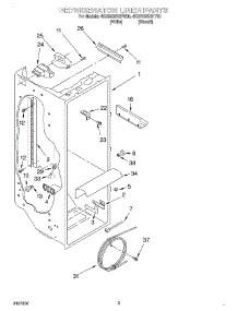 02 - Refrigerator Liner parts for Whirlpool Refrigerator 4KSRS25CHW00 from AppliancePartsPros.com