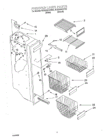 05 - Freezer Liner parts for Whirlpool Refrigerator 4KSRS25CHW00 from AppliancePartsPros.com