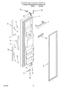 08 - Freezer Door parts for Whirlpool Refrigerator 4KSRS25CHW00 from AppliancePartsPros.com
