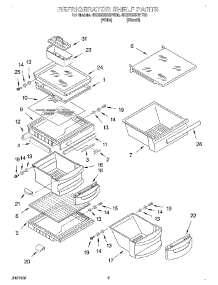 04 - Refrigerator Shelf parts for Whirlpool Refrigerator 4KSRS25CHT00 from AppliancePartsPros.com