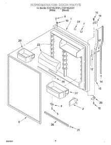 04 - Refrigerator Door parts for Kitchenaid Refrigerator KTRP19KJWH01 from AppliancePartsPros.com