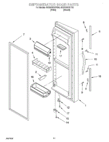 07 - Refrigerator Door parts for Whirlpool Refrigerator 4KSRS25CHT00 from AppliancePartsPros.com