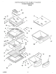 04 - Refrigerator Shelf parts for Whirlpool Refrigerator 4KSRS27CHT00 from AppliancePartsPros.com