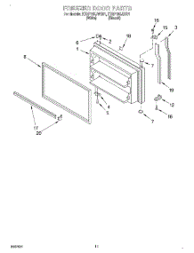 06 - Freezer Door, Optional parts for Kitchenaid Refrigerator KTRP19KJWH01 from AppliancePartsPros.com