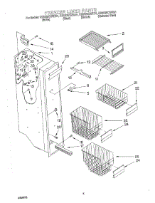 04 - Freezer Liner parts for Kitchenaid Refrigerator KSRS25CHBL01 from AppliancePartsPros.com