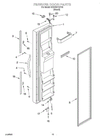 08 - Freezer Door parts for Whirlpool Refrigerator 4KSRS27CHT00 from AppliancePartsPros.com