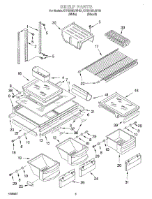 03 - Shelf parts for Kitchenaid Refrigerator KTRS19KJBT01 from AppliancePartsPros.com