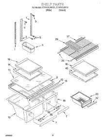 03 - Shelf parts for Kitchenaid Refrigerator KTRP21KJBT01 from AppliancePartsPros.com