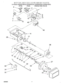 05 - Motor And Ice Container parts for Kitchenaid Refrigerator KSRB25FHWH04 from AppliancePartsPros.com