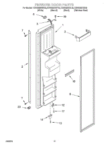07 - Freezer Door parts for Kitchenaid Refrigerator KSRS25IHSS02 from AppliancePartsPros.com