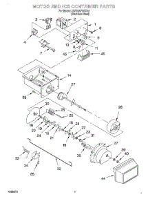 05 - Motor And Ice Container parts for Kitchenaid Refrigerator KSRS25FGSS14 from AppliancePartsPros.com