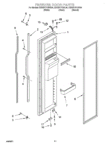 07 - Freezer Door parts for Kitchenaid Refrigerator KSRS27FGWH04 from AppliancePartsPros.com