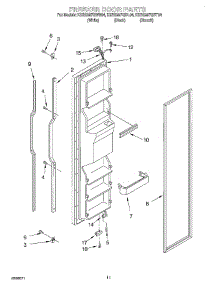 07 - Freezer Door parts for Kitchenaid Refrigerator KSRS25FGBL04 from AppliancePartsPros.com