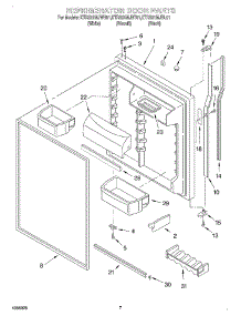 04 - Refrigerator Door parts for Kitchenaid Refrigerator KTRS21MJWH01 from AppliancePartsPros.com