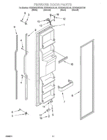 07 - Freezer Door parts for Kitchenaid Refrigerator KSRS25QGWH05 from AppliancePartsPros.com