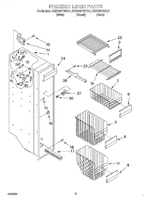 04 - Freezer Liner parts for Kitchenaid Refrigerator KSRV25FHBT01 from AppliancePartsPros.com