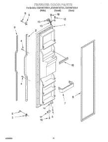 07 - Freezer Door parts for Kitchenaid Refrigerator KSRV25FHBT01 from AppliancePartsPros.com