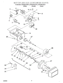 05 - Motor And Ice Container parts for Kitchenaid Refrigerator KSRV25FHWH01 from AppliancePartsPros.com
