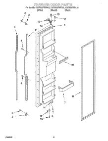 07 - Freezer Door parts for Kitchenaid Refrigerator KSRW25FHBL02 from AppliancePartsPros.com