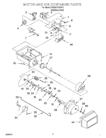 05 - Motor And Ice Container parts for Kitchenaid Refrigerator KSRS27FGSS14 from AppliancePartsPros.com